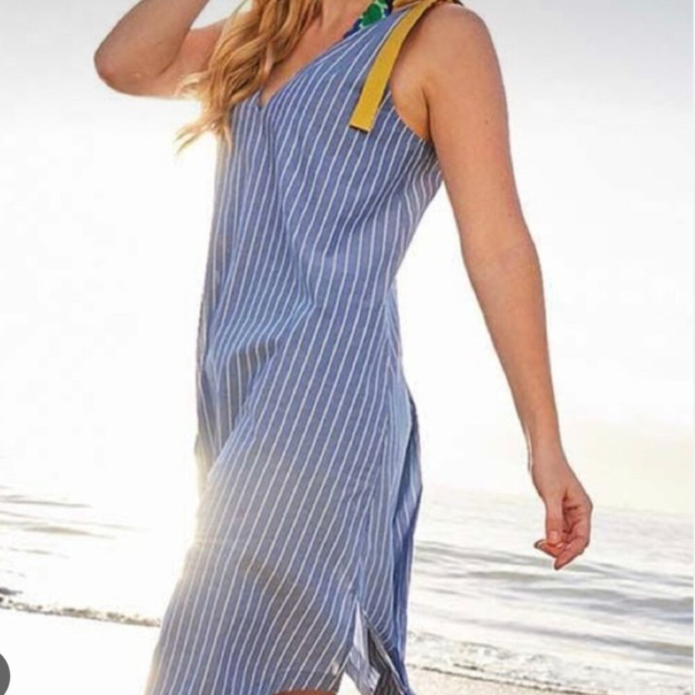 Matilda Jane‎ Stripe Shift Dress Size Small Coastal Stripes Casual Blue White